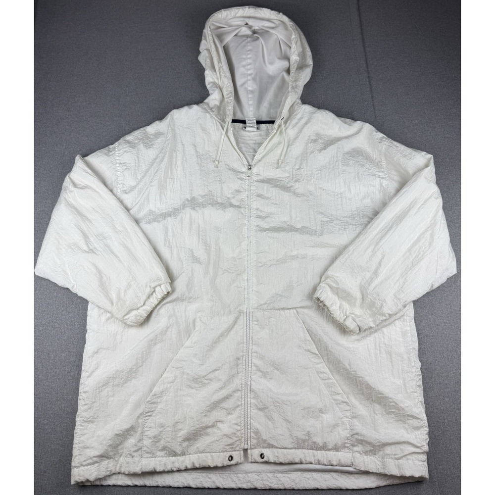 Sport Venezia USA Hooded Windbreaker Jacket Women's 18/20 White Full Zip